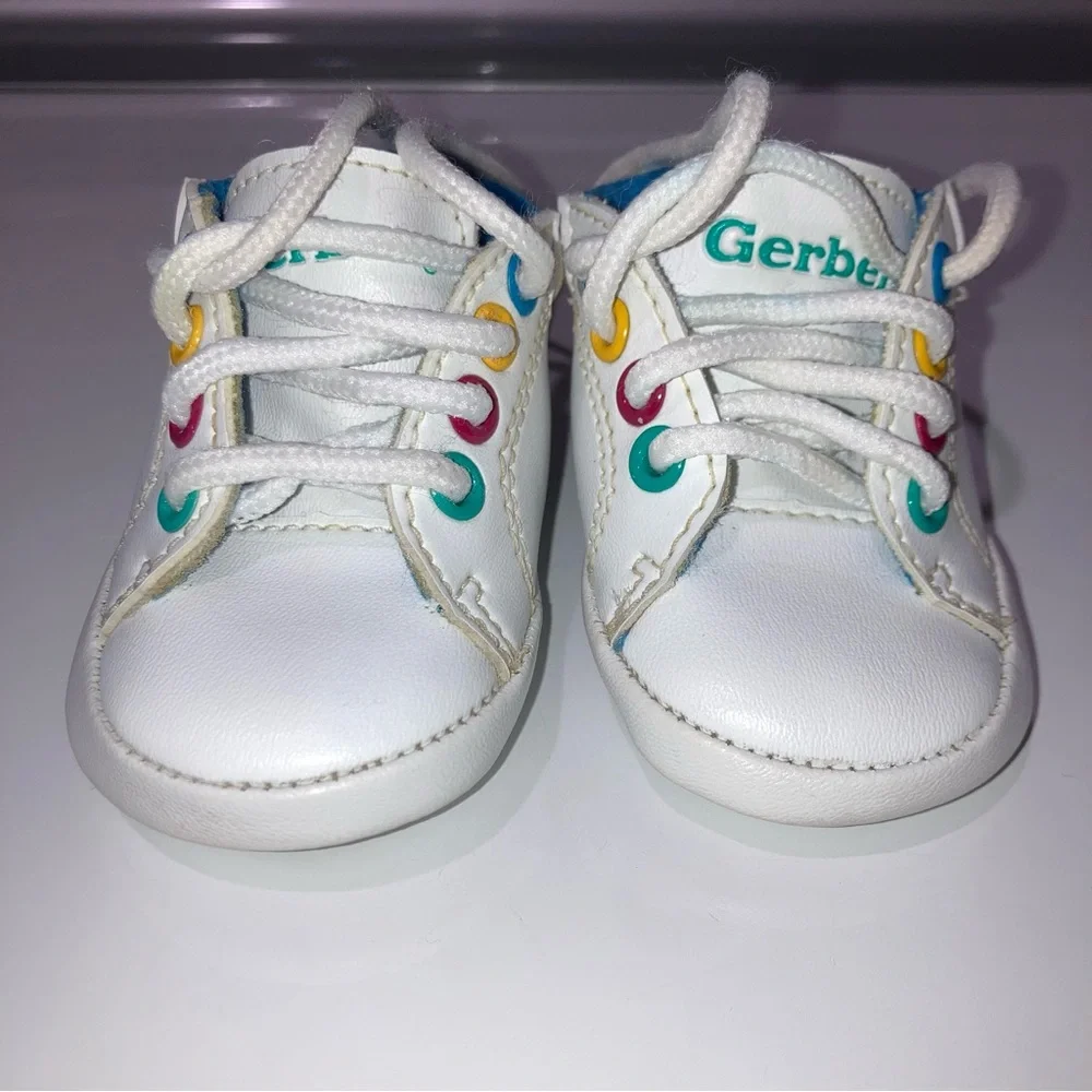 Gerber Vintage‎ Crib Shoes / Slip Guard / Infant shoes 1980's approx size 0